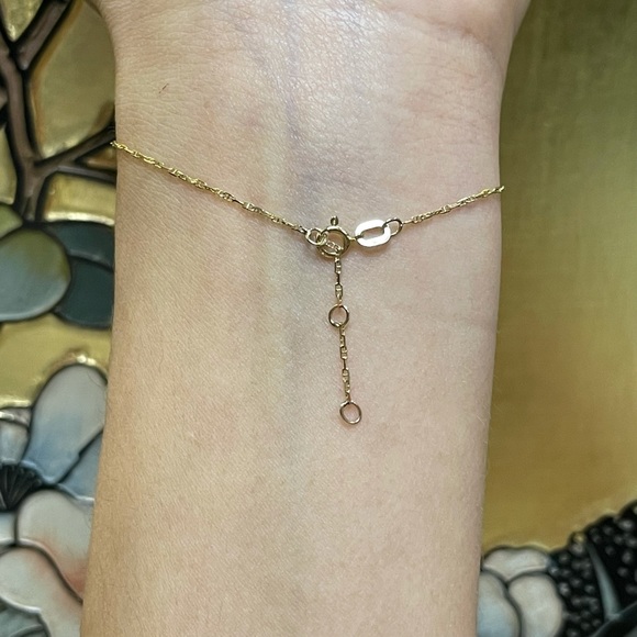 Ruby Hand Chain Bracelet in solid 14k Yellow Gold 5x3.5mm - Picture 5 of 5